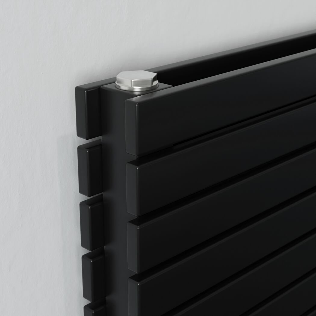 Badheizkörper 'P2 Duplex Slim' mattschwarz 76,5 cm x 60 cm