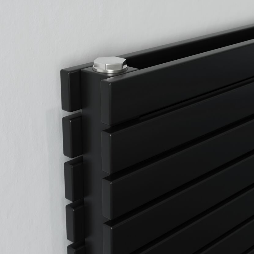 Badheizkörper 'P2 Duplex Slim' mattschwarz 76,5 cm x 60 cm