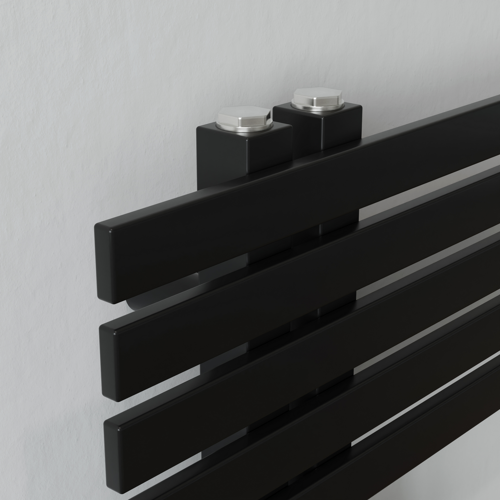 Badheizkörper 'P2 Scale' mattschwarz 142 cm x 65 cm