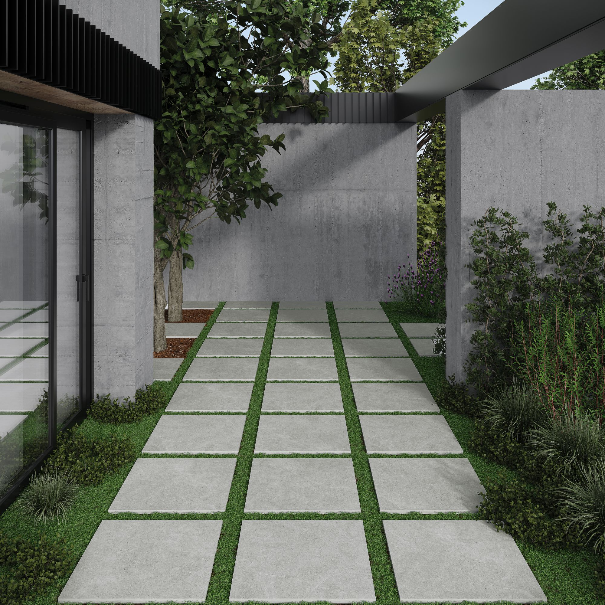 Terrassenplatte 'Pietra' Feinsteinzeug grau 60 x 60 x 2 cm