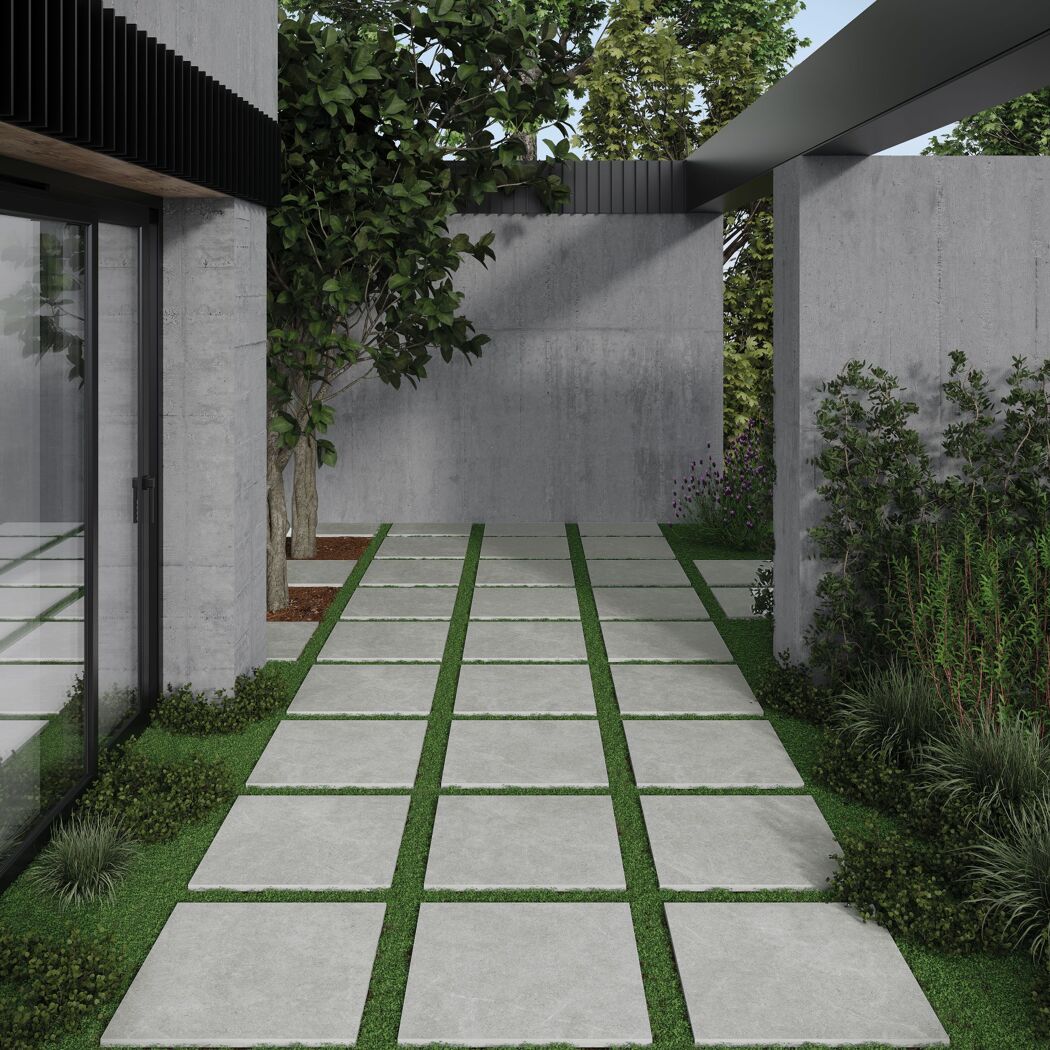 Terrassenplatte 'Pietra' Feinsteinzeug grau 60 x 60 x 2 cm