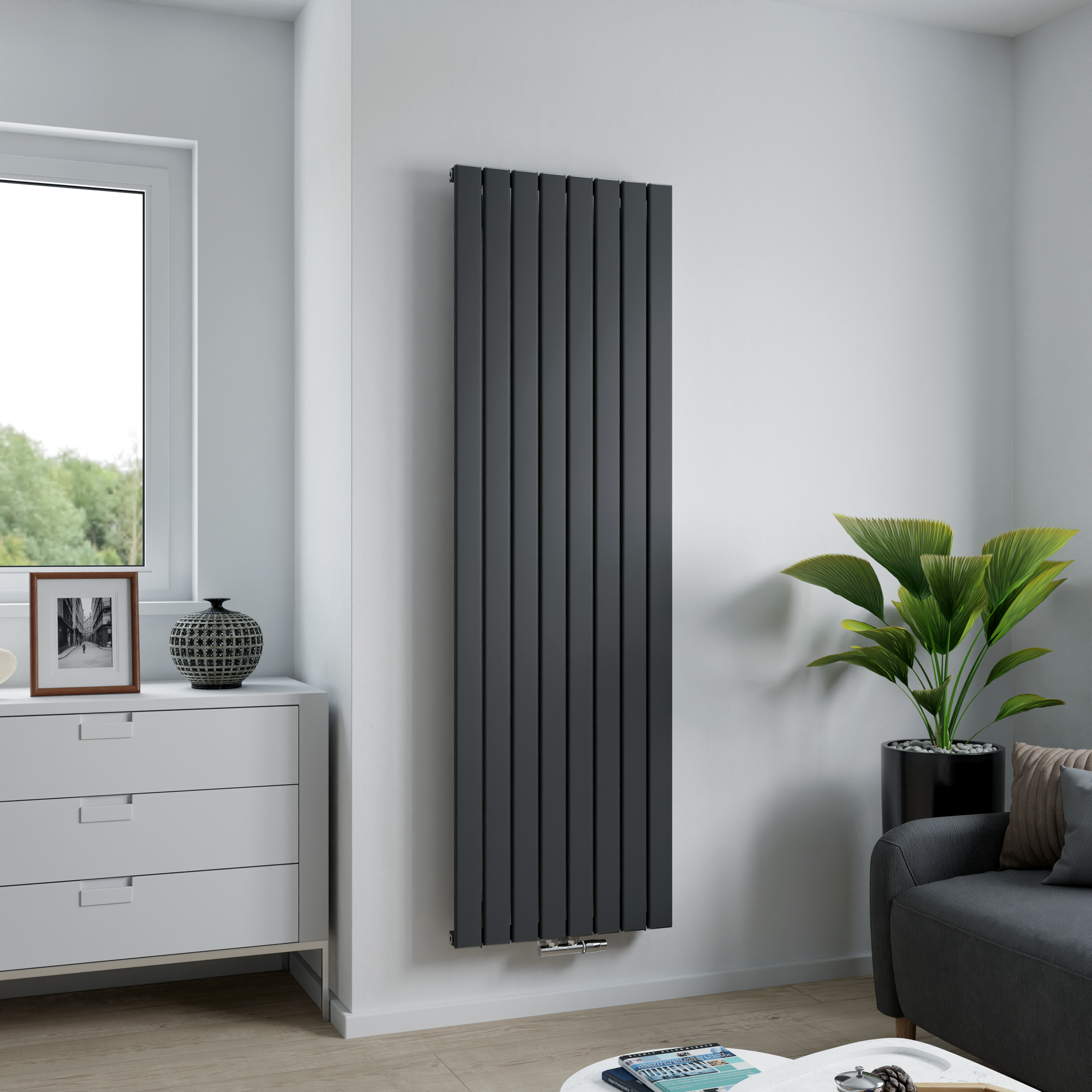 Heizkörper 'Levis' anthrazit 180 cm x 55,5 cm