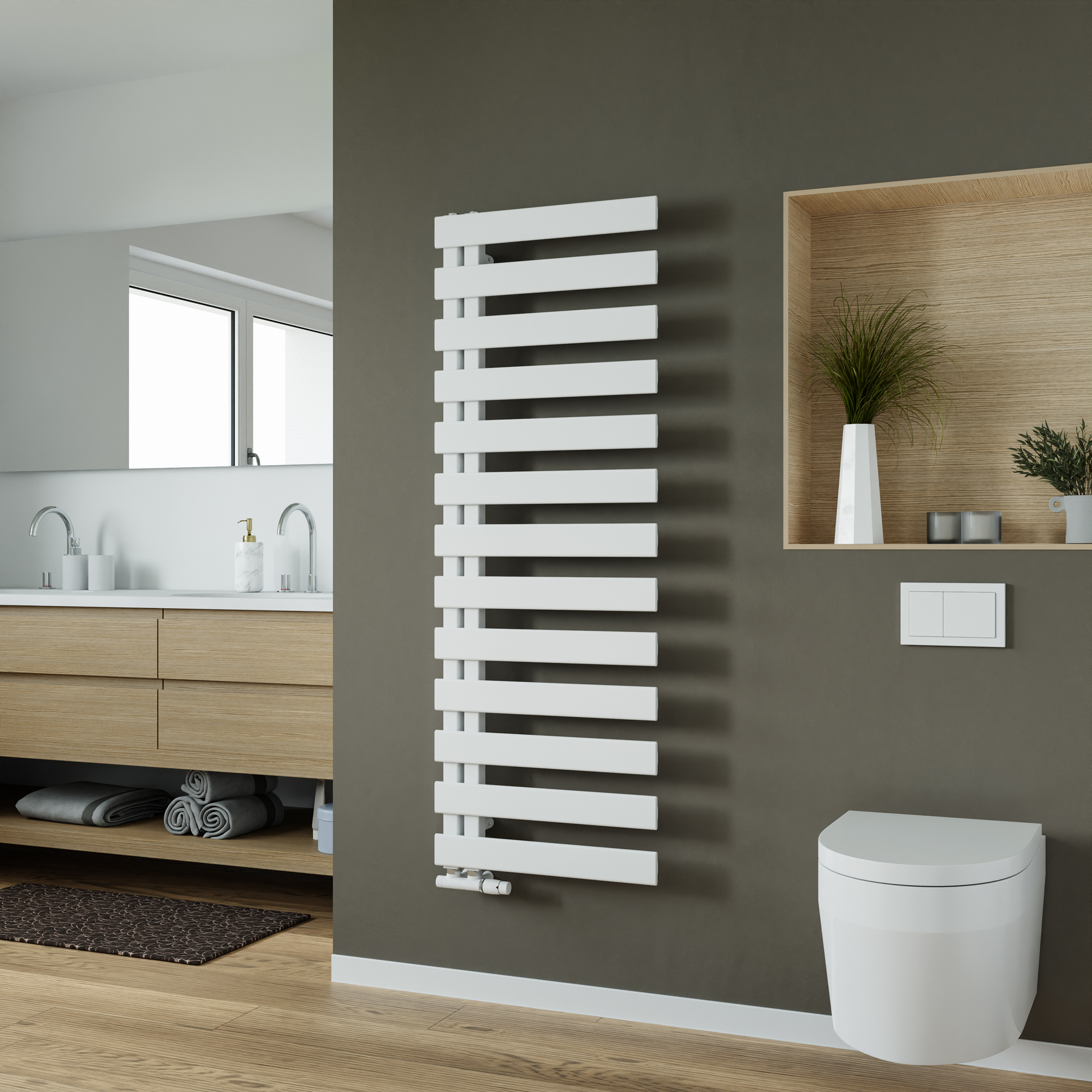 Badheizkörper 'Lilly' weiß 140 cm x 60 cm