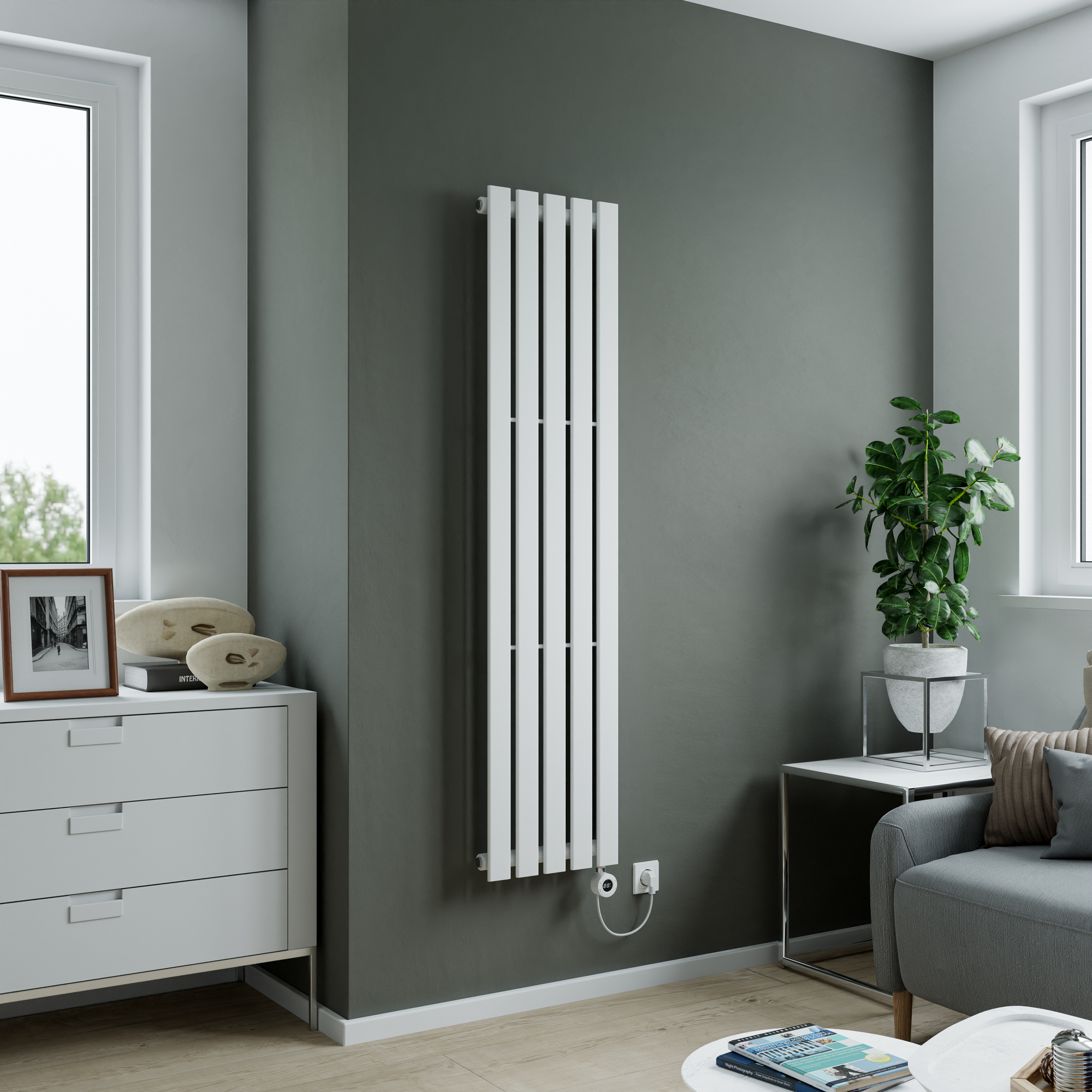 Badheizkörper 'Stacy' weiß 1600 mm x 372 mm 700 Watt