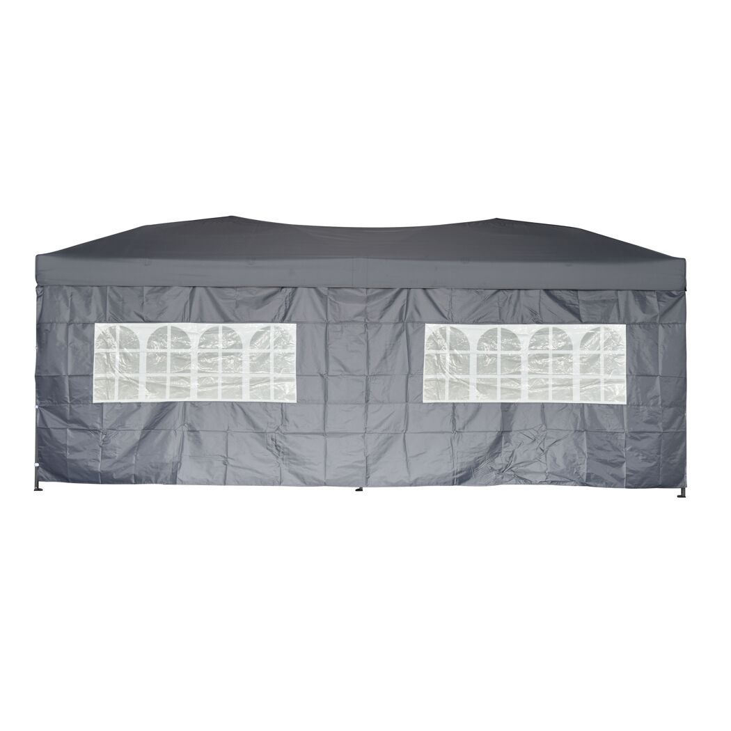 Seitenteil für Faltpavillons mit Fenster 300 x 600 cm anthrazit