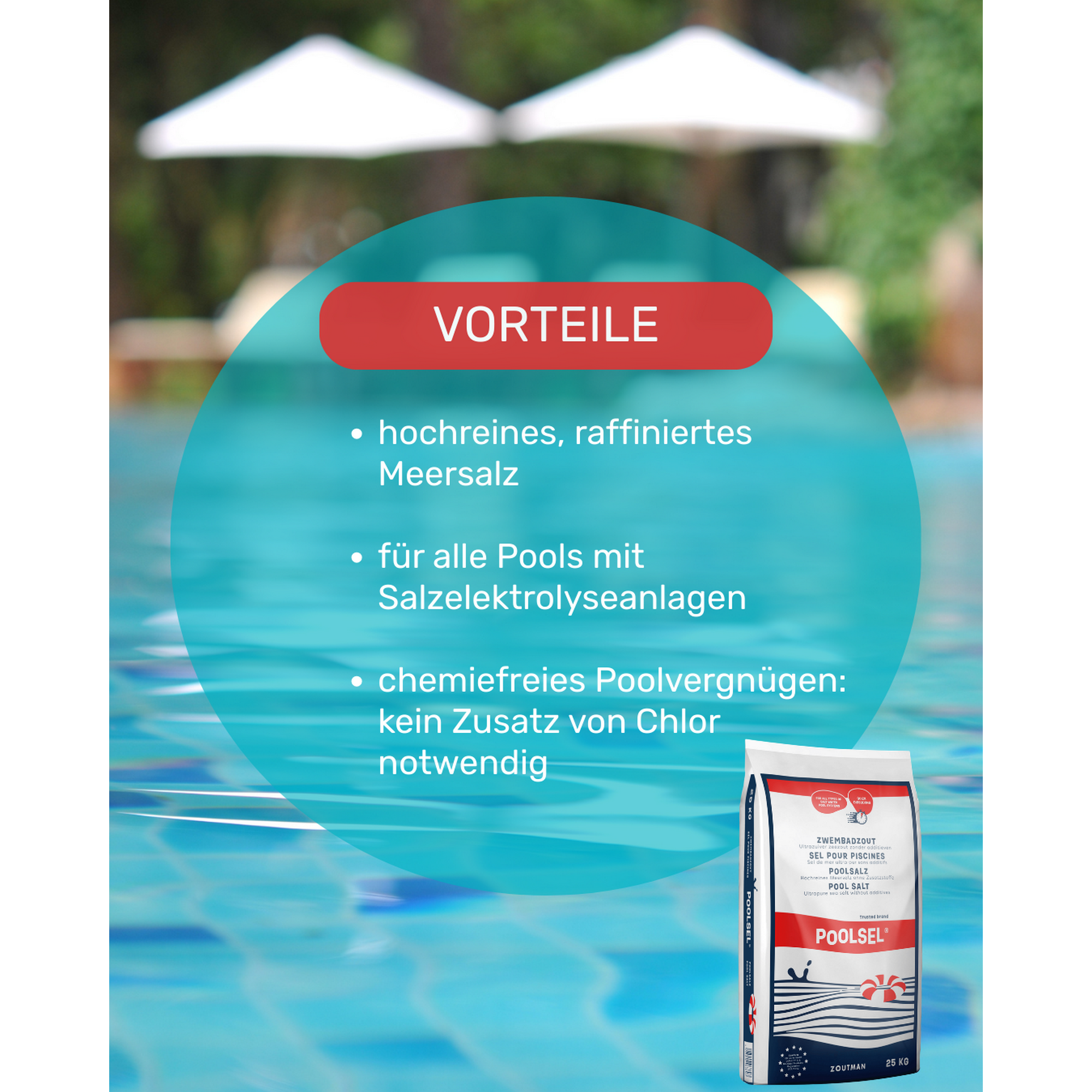Poolmeersalz 0,5 - 4,0 mm 25 kg