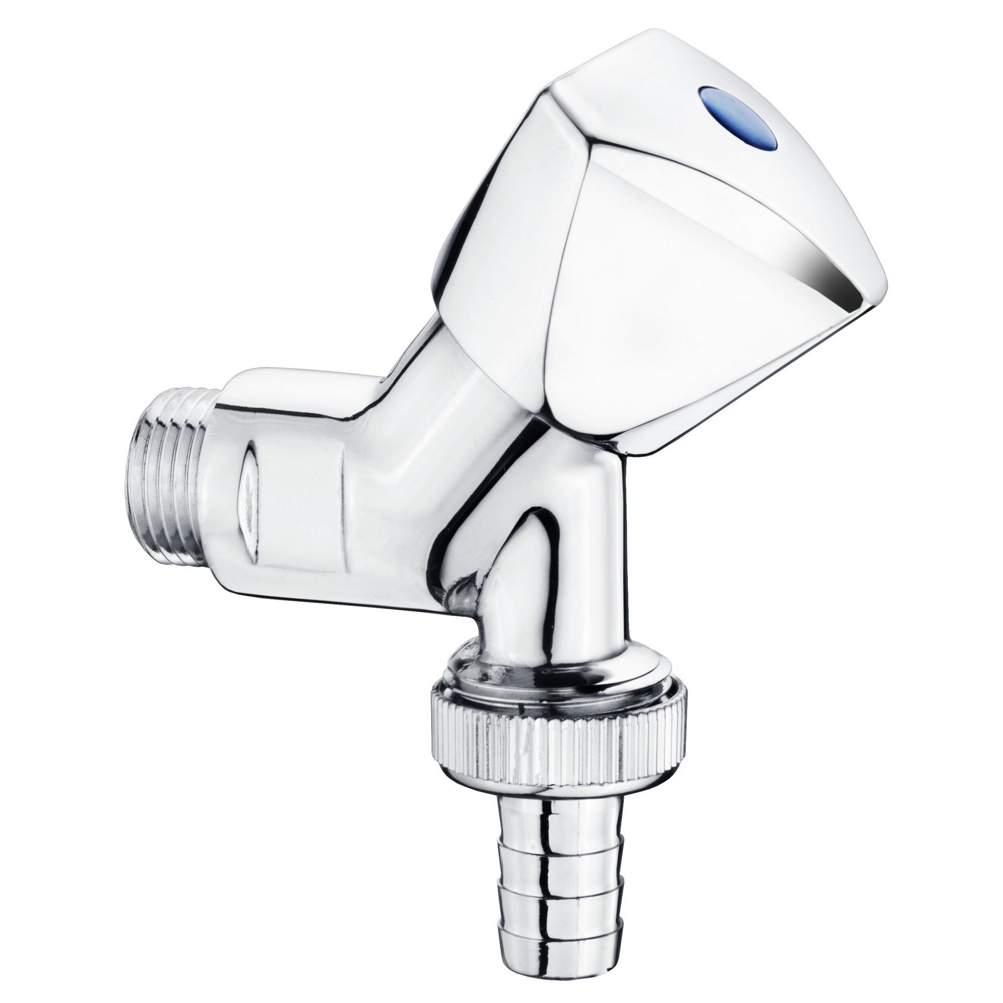 Auslaufventil 1/2" AG x 3/4" IG, Tülle Ø 14 mm
