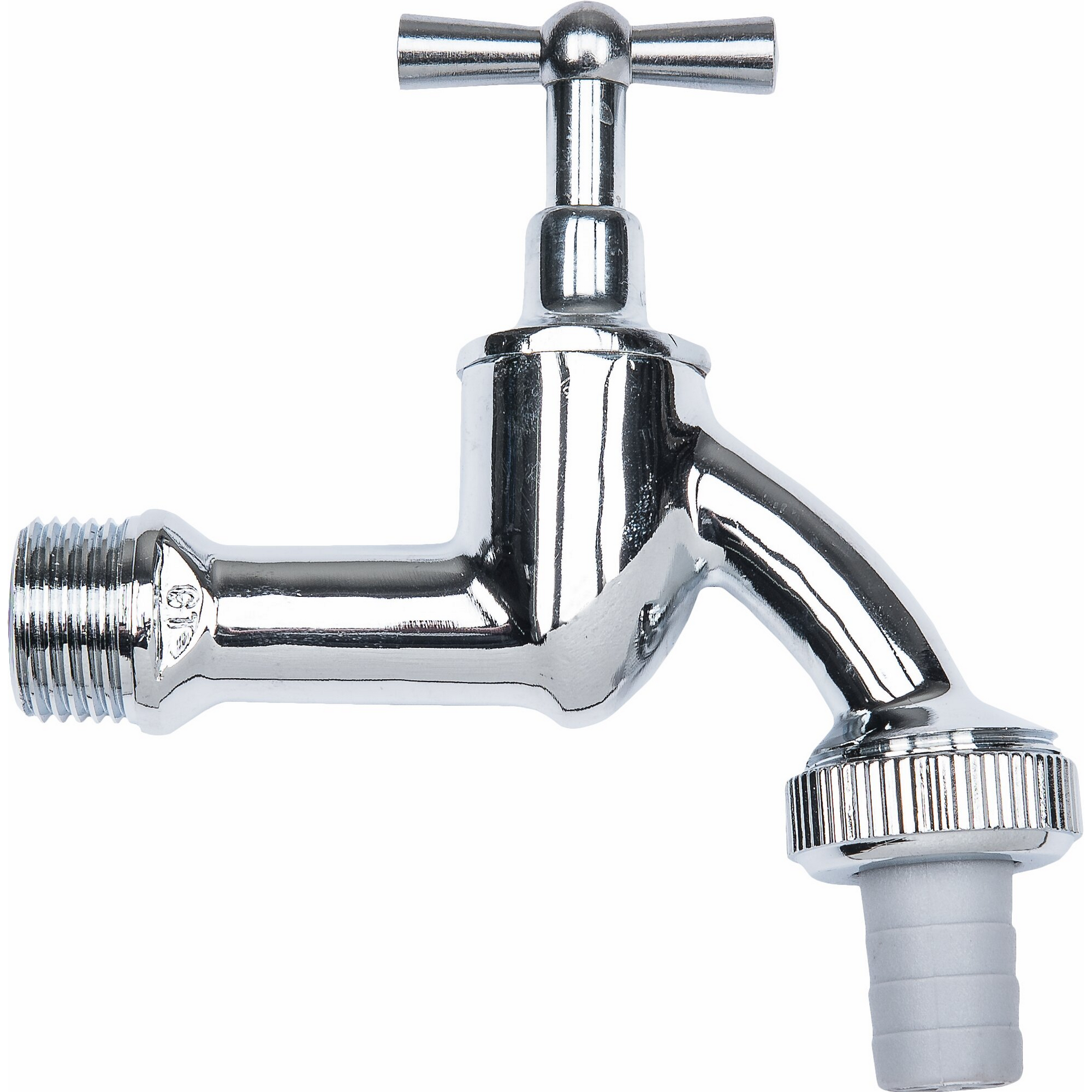 Auslaufventil verchromt 1/2" mit Knebelgriff