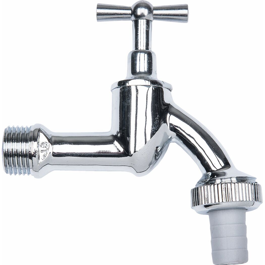 Auslaufventil verchromt 1/2" mit Knebelgriff