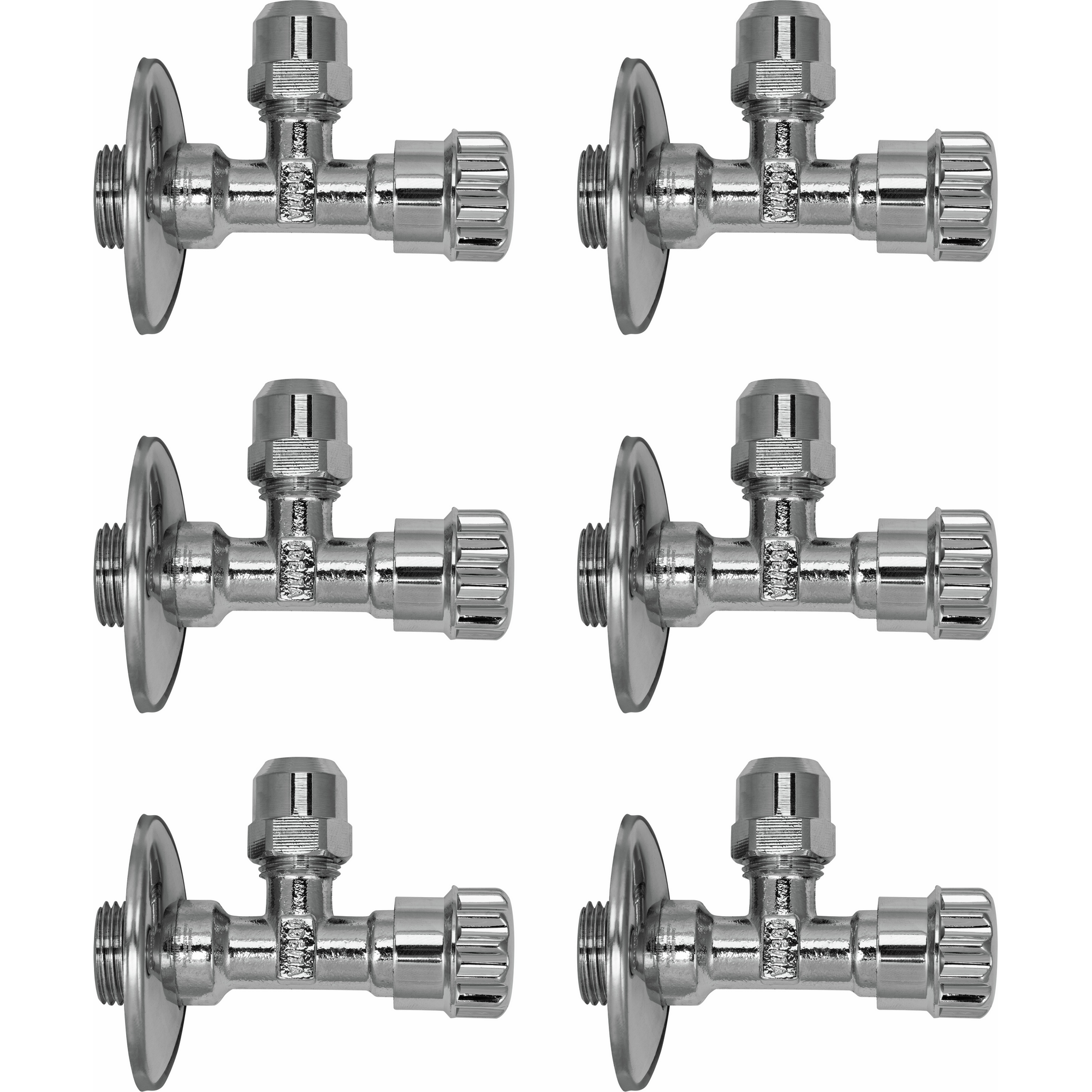 Eckventil 1/2" Schubrosette, 6 Stück
