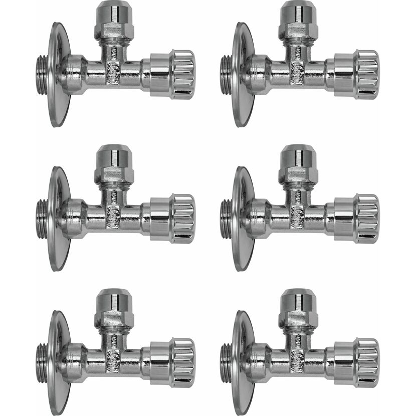 Eckventil 1/2" Schubrosette, 6 Stück