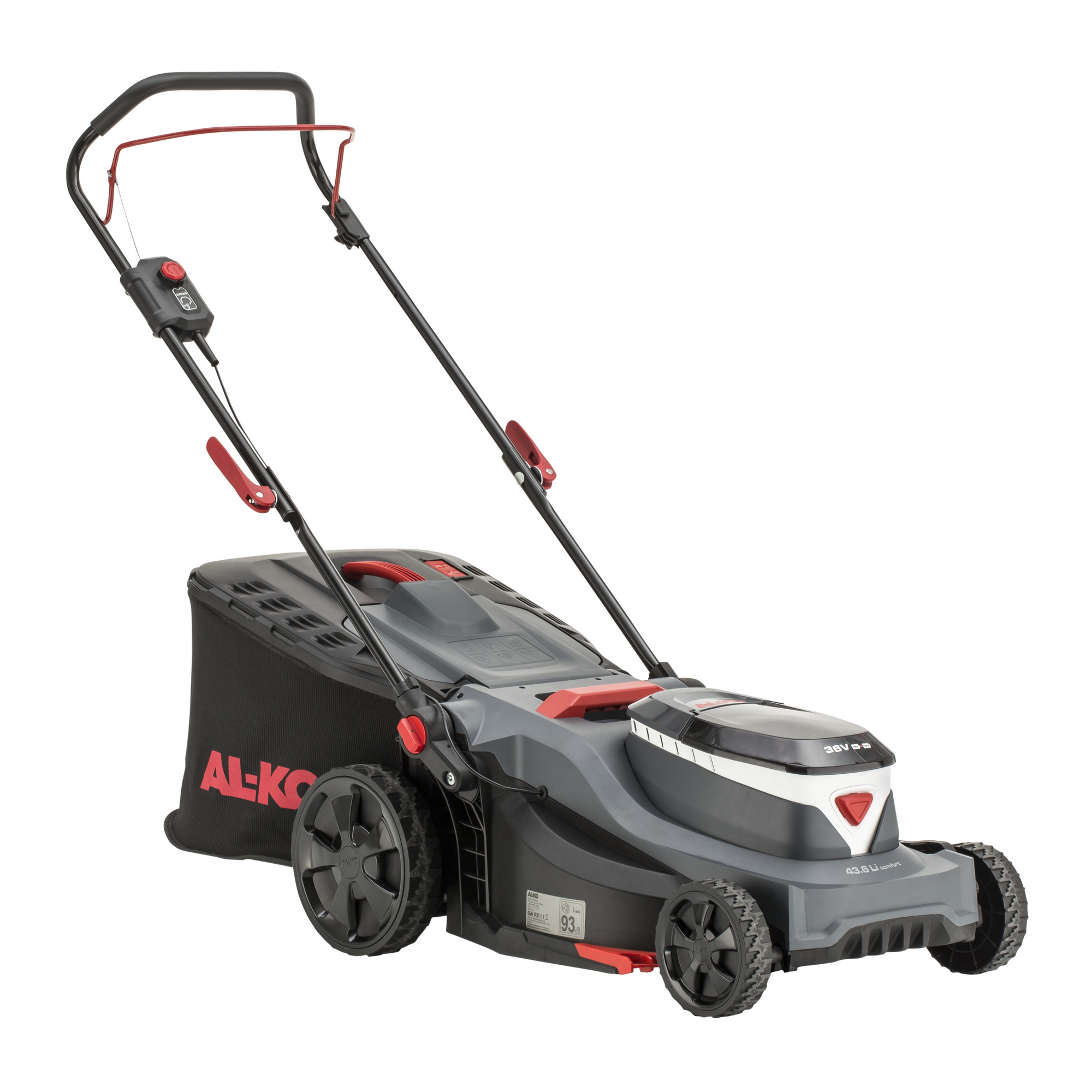 Akku-Rasenmäher '43.6 Li Comfort' 18/36 V mit 2 Akkus und Ladegerät bis 650 m²