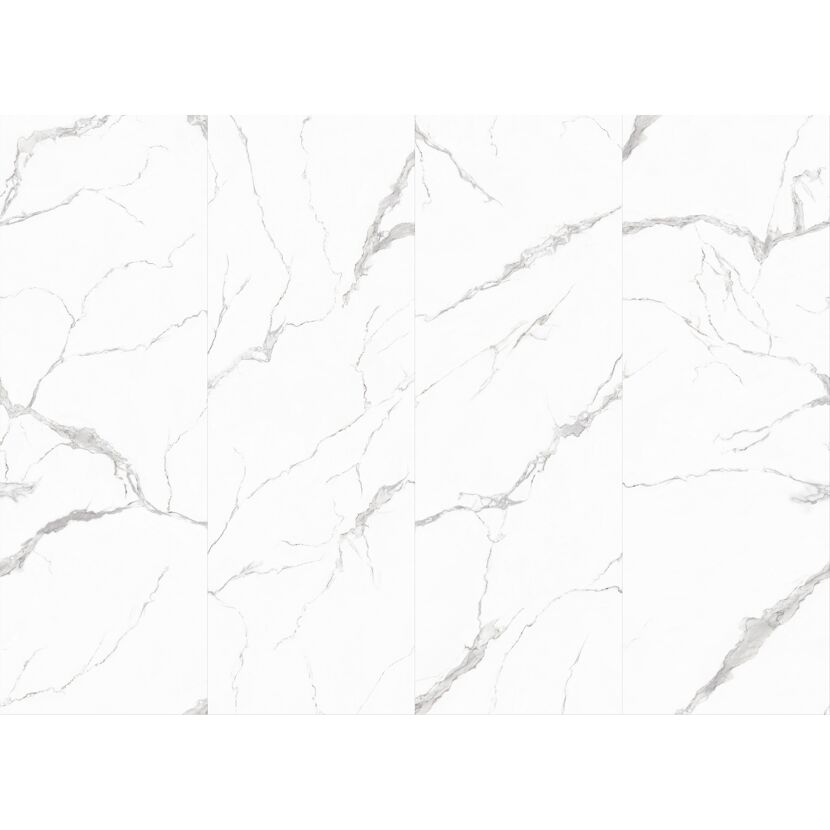 Wandpaneel 'Marble Sassari' 260 x 90 x 0,4 cm Marmoroptik weiß