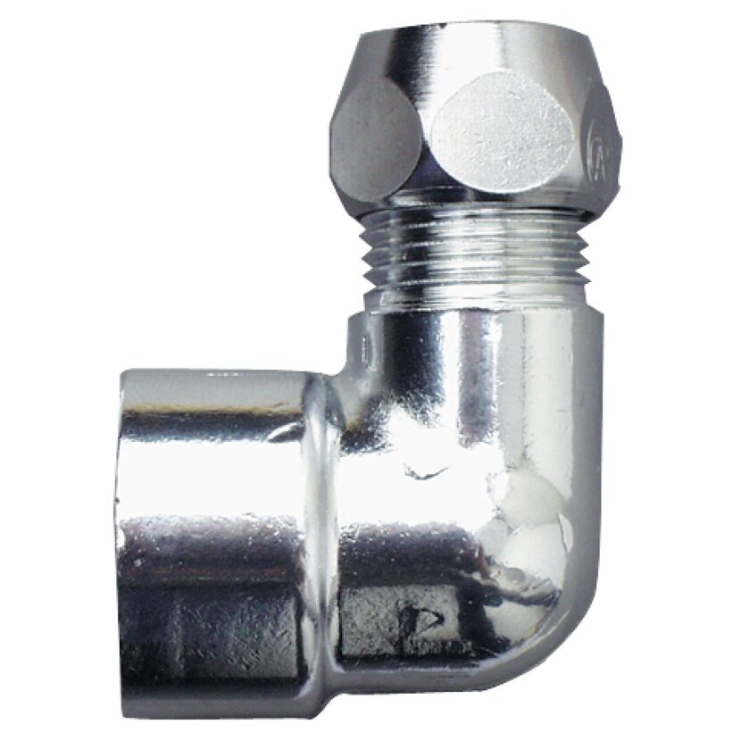 Quetschfitting 90° verchromt Ø 10 mm x 1/2" IG