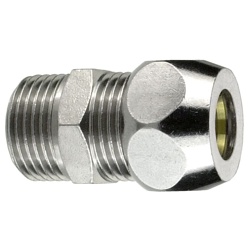 Quetschfitting Verschraubung verchromt Ø 10 mm x 3/8" AG