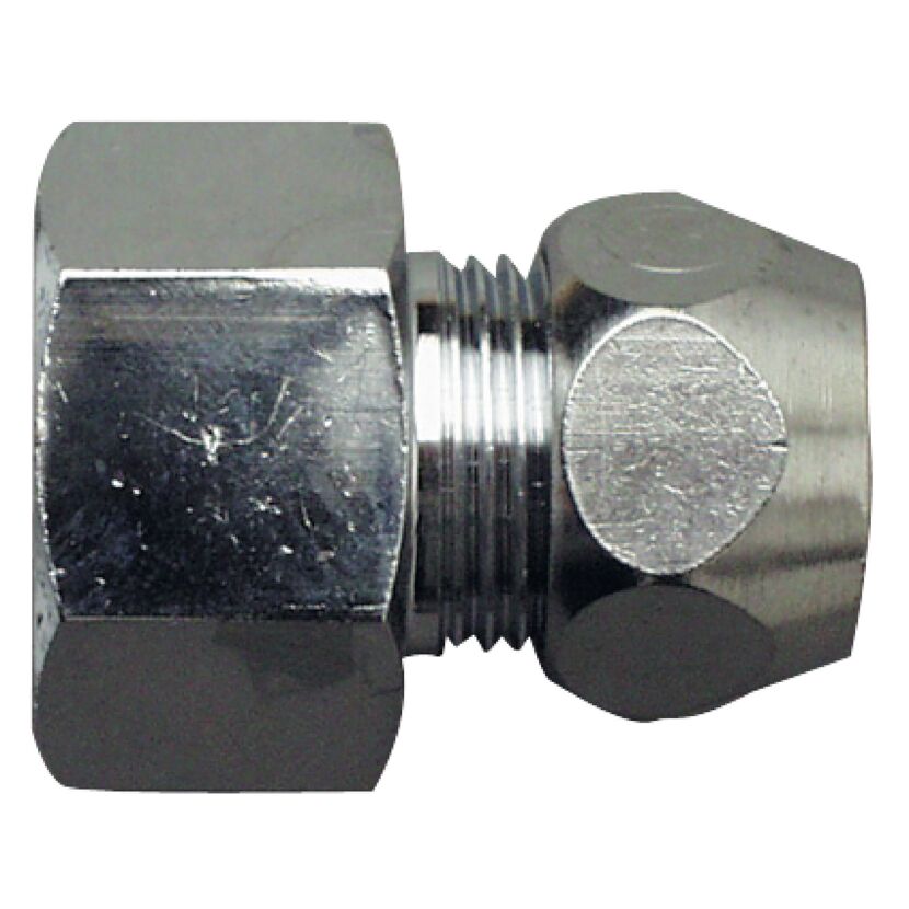 Quetschfitting verchromt Ø 10 mm x 3/8" IG