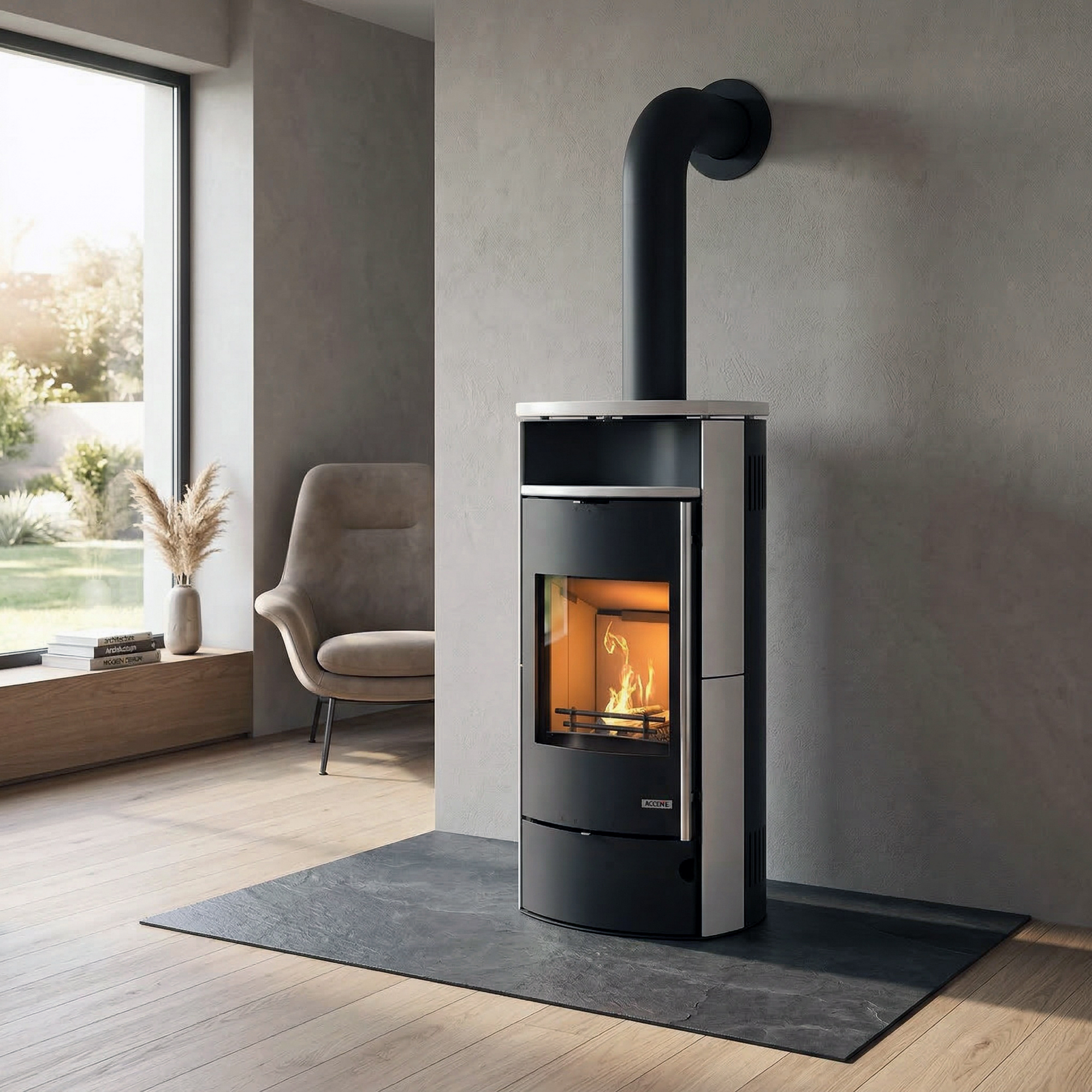 Kaminofen 'Casablanca 4.0 CTS' Stahl/Keramik schwarz/weiß 7 kW