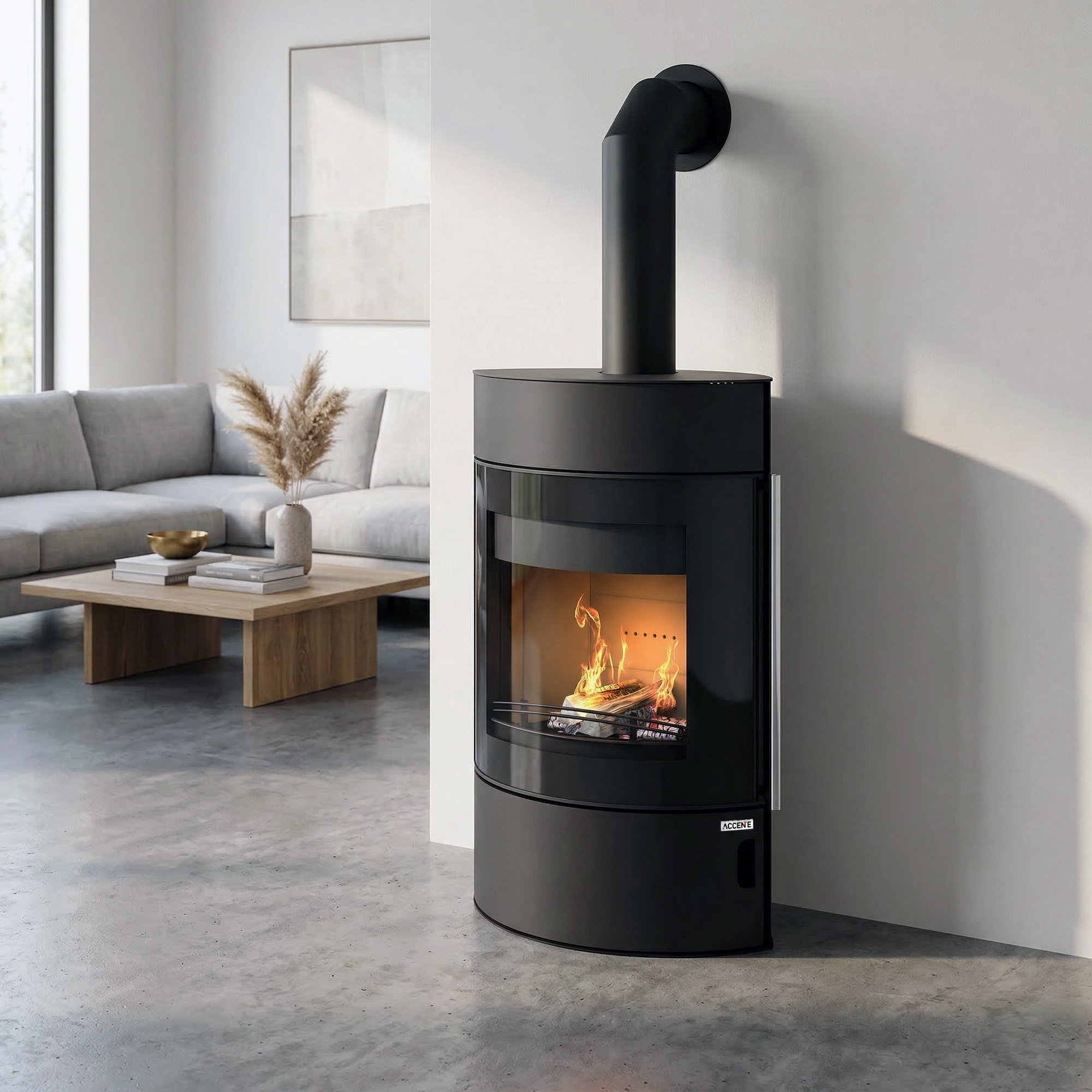 Kaminofen 'Elbe' Stahl schwarz/weiß 8 kW