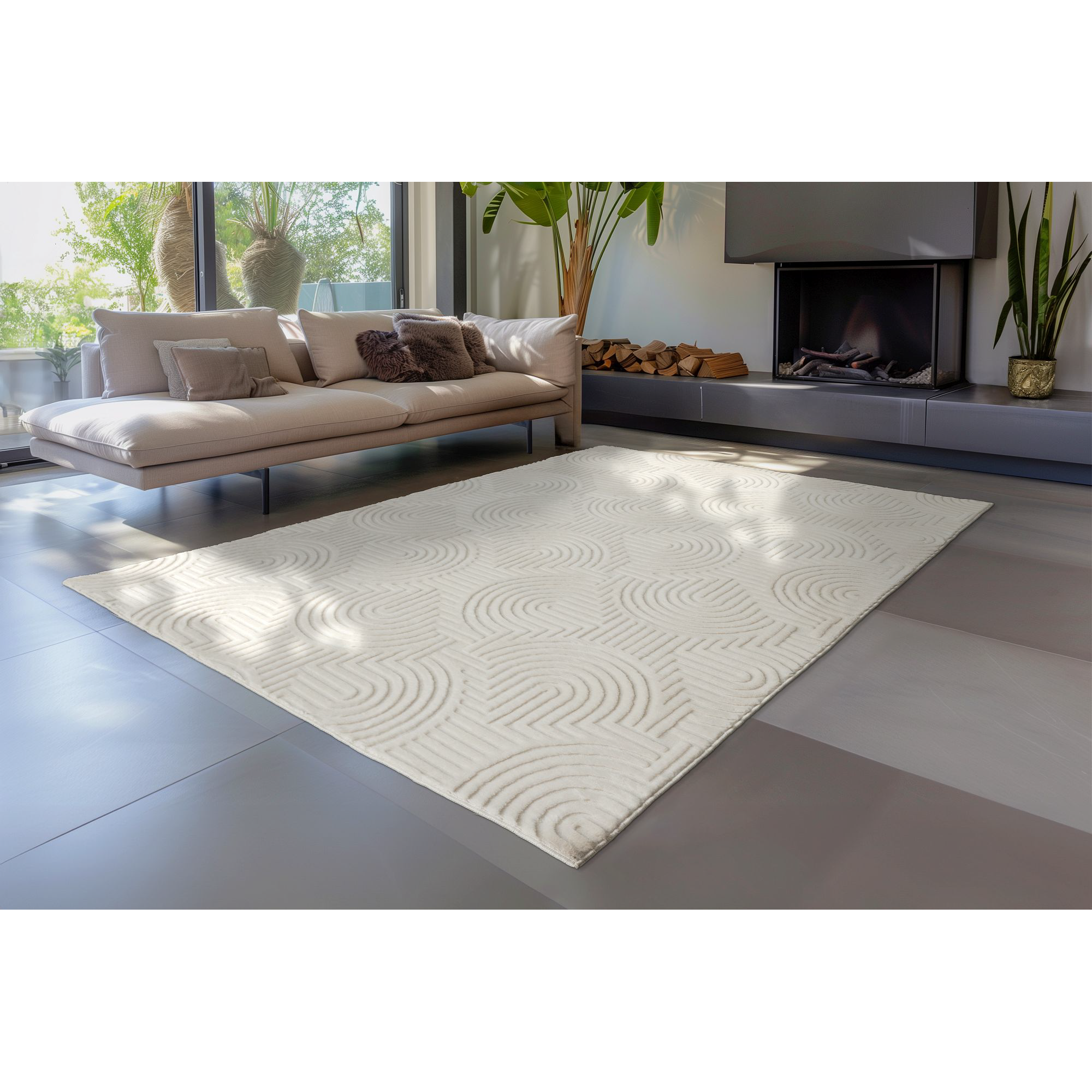 Outdoorteppich 'Balance Flow 225' creme 120 x 170 cm