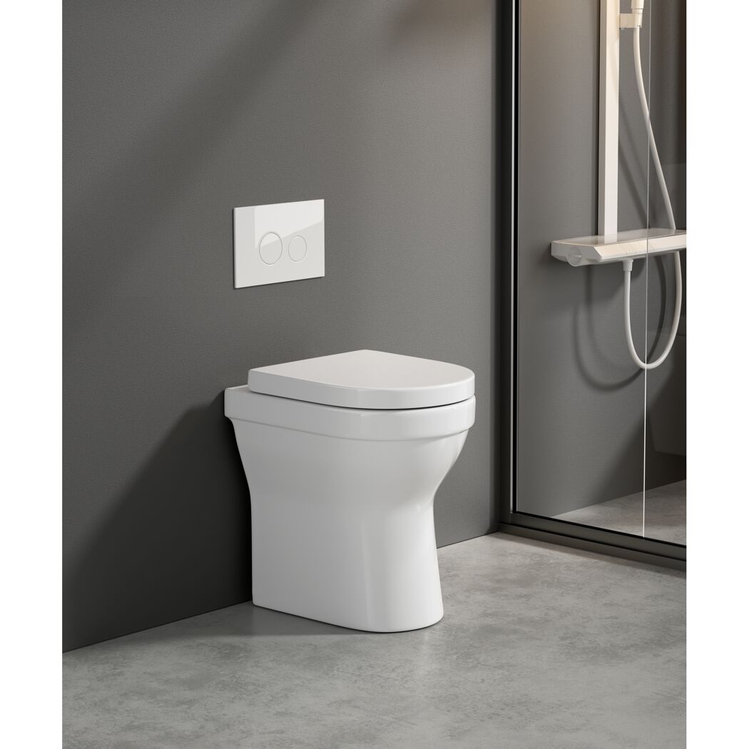 Stand-WC-Set erhöht spülrandlos 'Cozy' inklusive WC-Sitz weiß