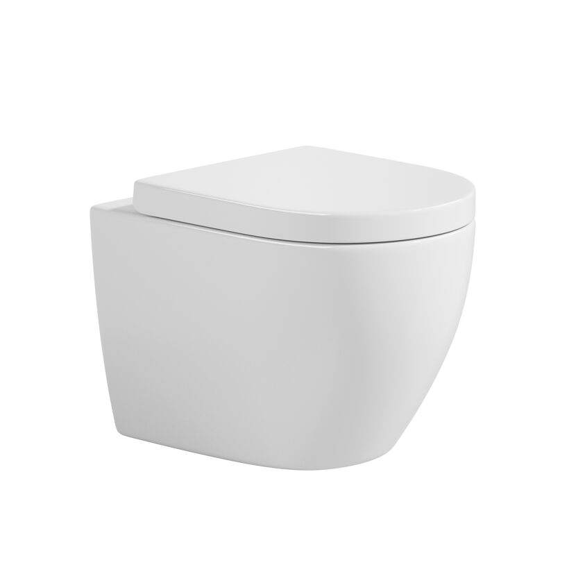 Wand-WC-Set 'Adonis 2.0' spülrandlos inklusive WC-Sitz weiß