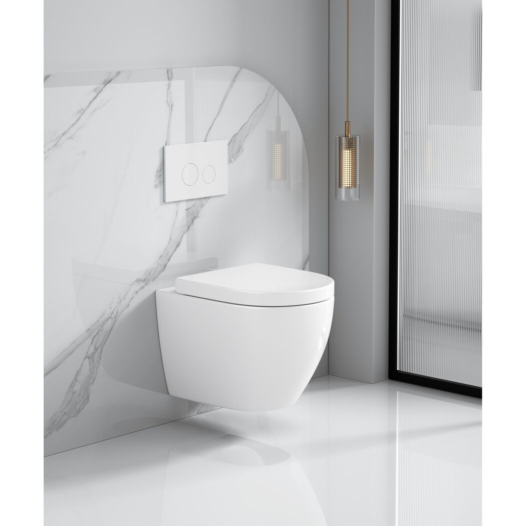 Wand-WC-Set spülrandlos 'Adonis 2.0' inklusive WC-Sitz weiß