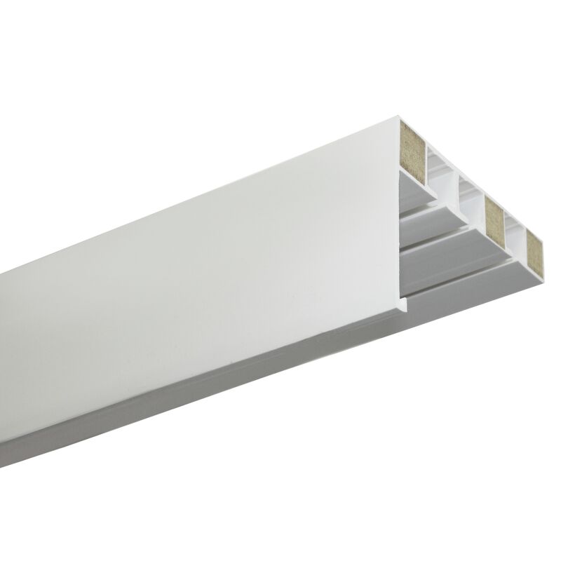 Vorhangschiene 3-läufig weiß 210 cm