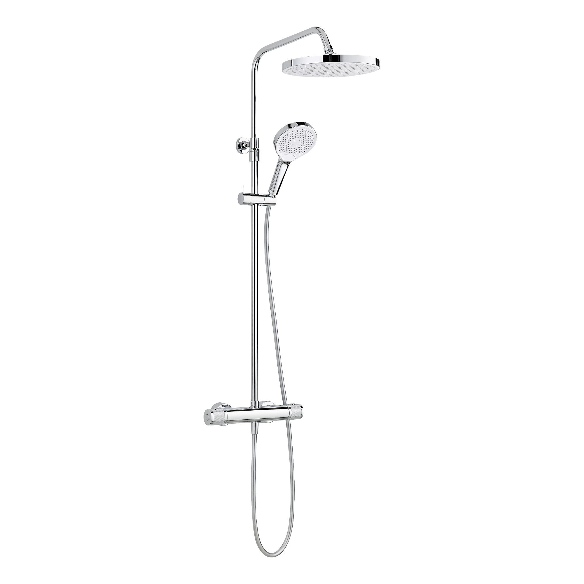 Duschsystem 'Glaia' chromfarben mit Thermostat