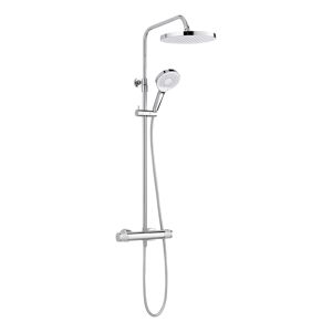 Duschsystem 'Glaia' chromfarben mit Thermostat