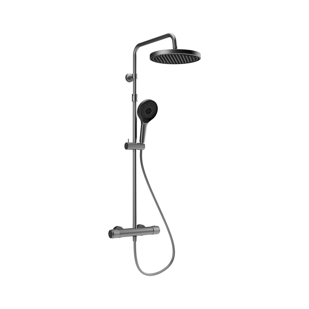 Duschsystem 'Glaia' mit Thermostat edelstahlfarben