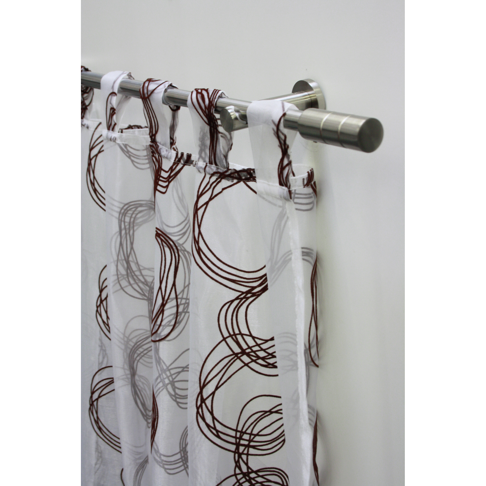 Gardinenstangen-Set 'Kreta' edelstahlfarben 190 - 340 cm