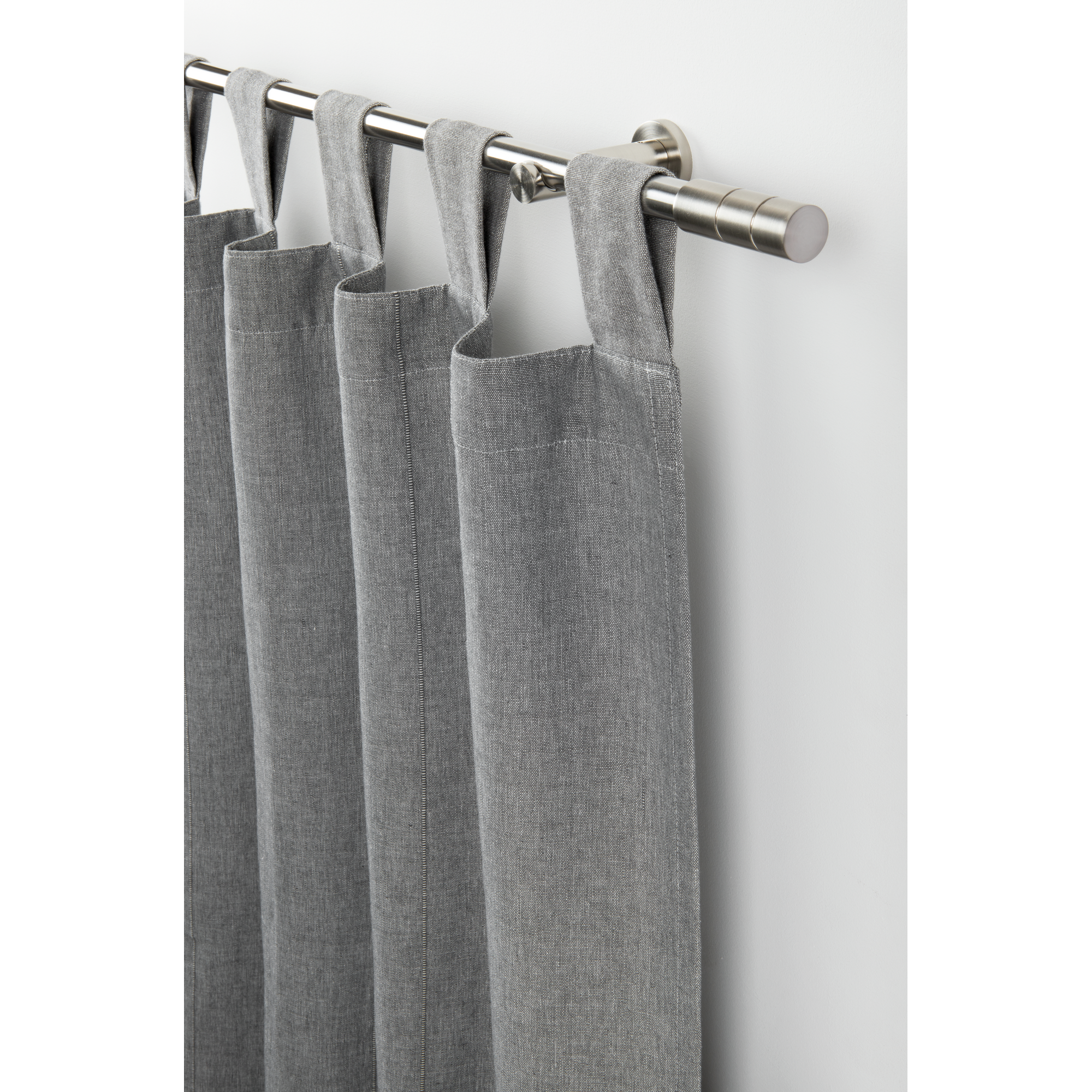 Gardinenstangen-Set 'Kreta' edelstahlfarben 190 - 340 cm