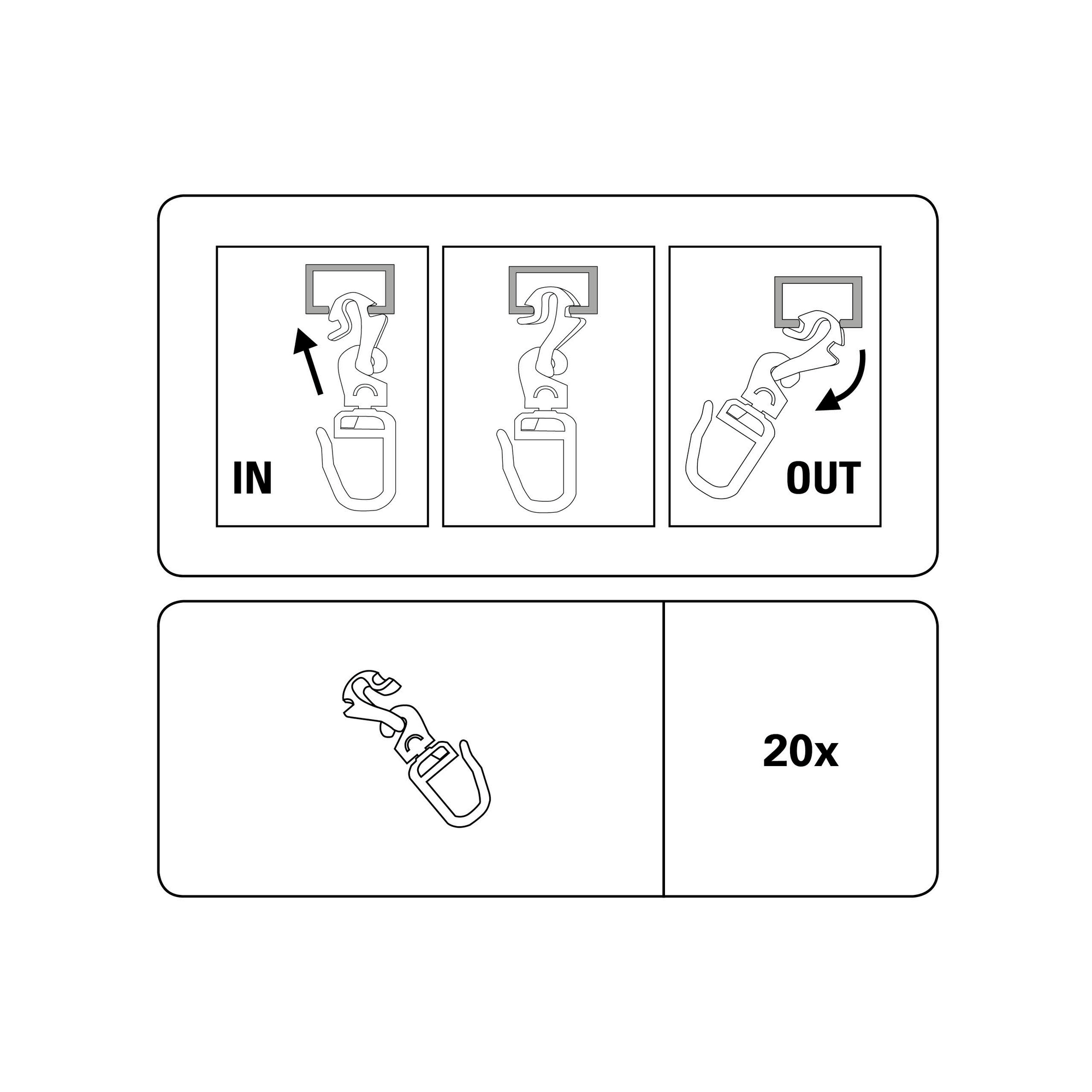 Klick In-Out Gleiter weiß 20 Stück