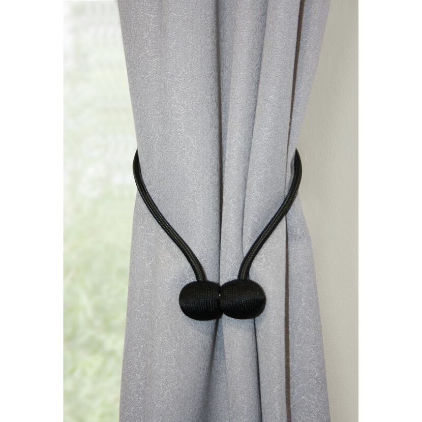 Raffhalter 'Flex-S' mit Magnet für Vorhänge schwarz 48 cm