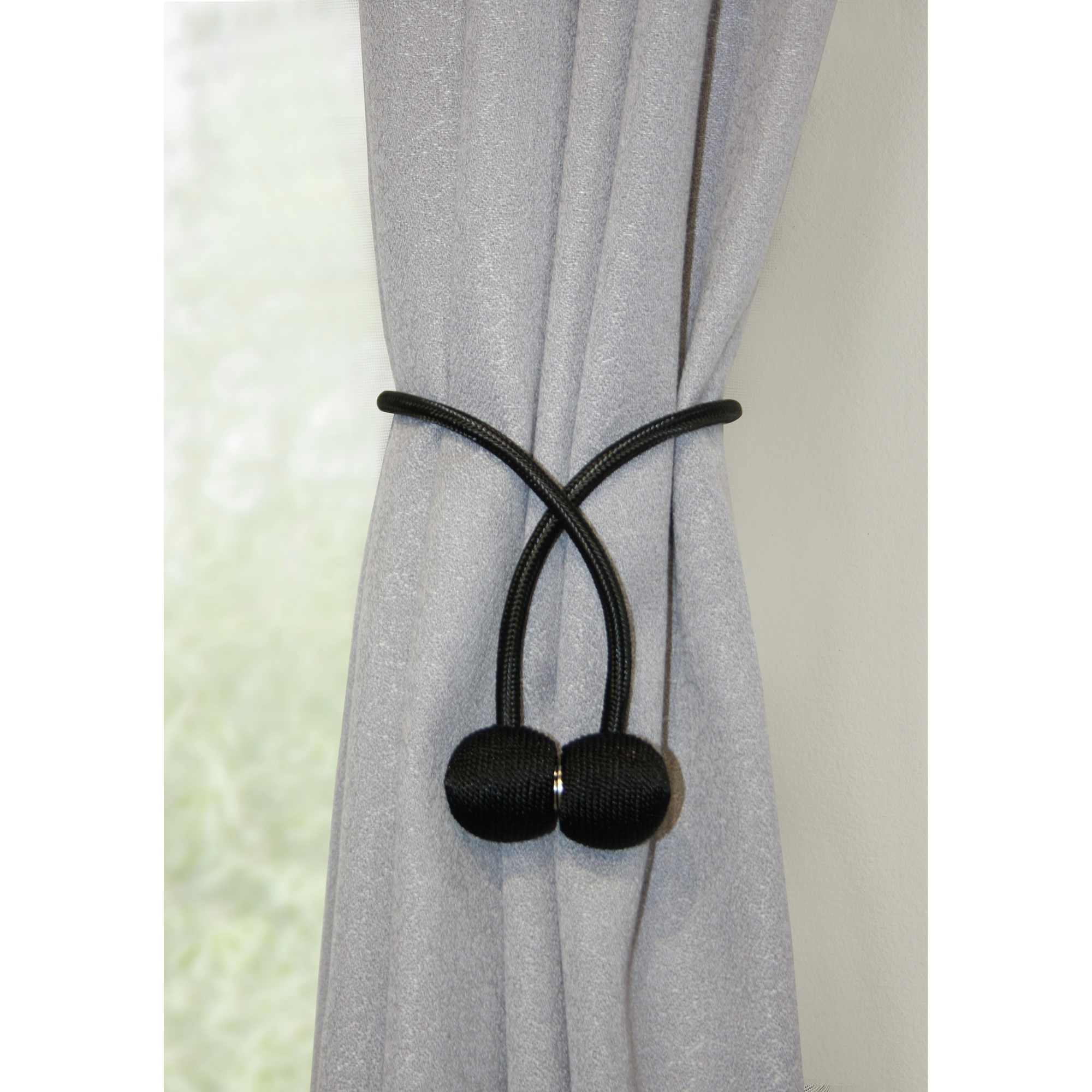 Raffhalter 'Flex-S' mit Magnet für Vorhänge schwarz 48 cm