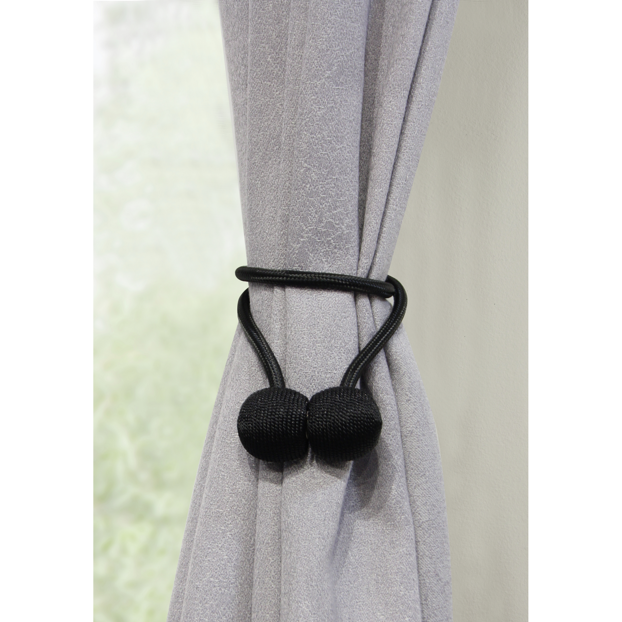 Raffhalter 'Flex-S' mit Magnet für Vorhänge schwarz 48 cm