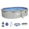 Stahlwandpool Komplett-Set 'Hydrium™' mit Sandfilteranlage oval granitgrau 500 x 366 x 122 cm
