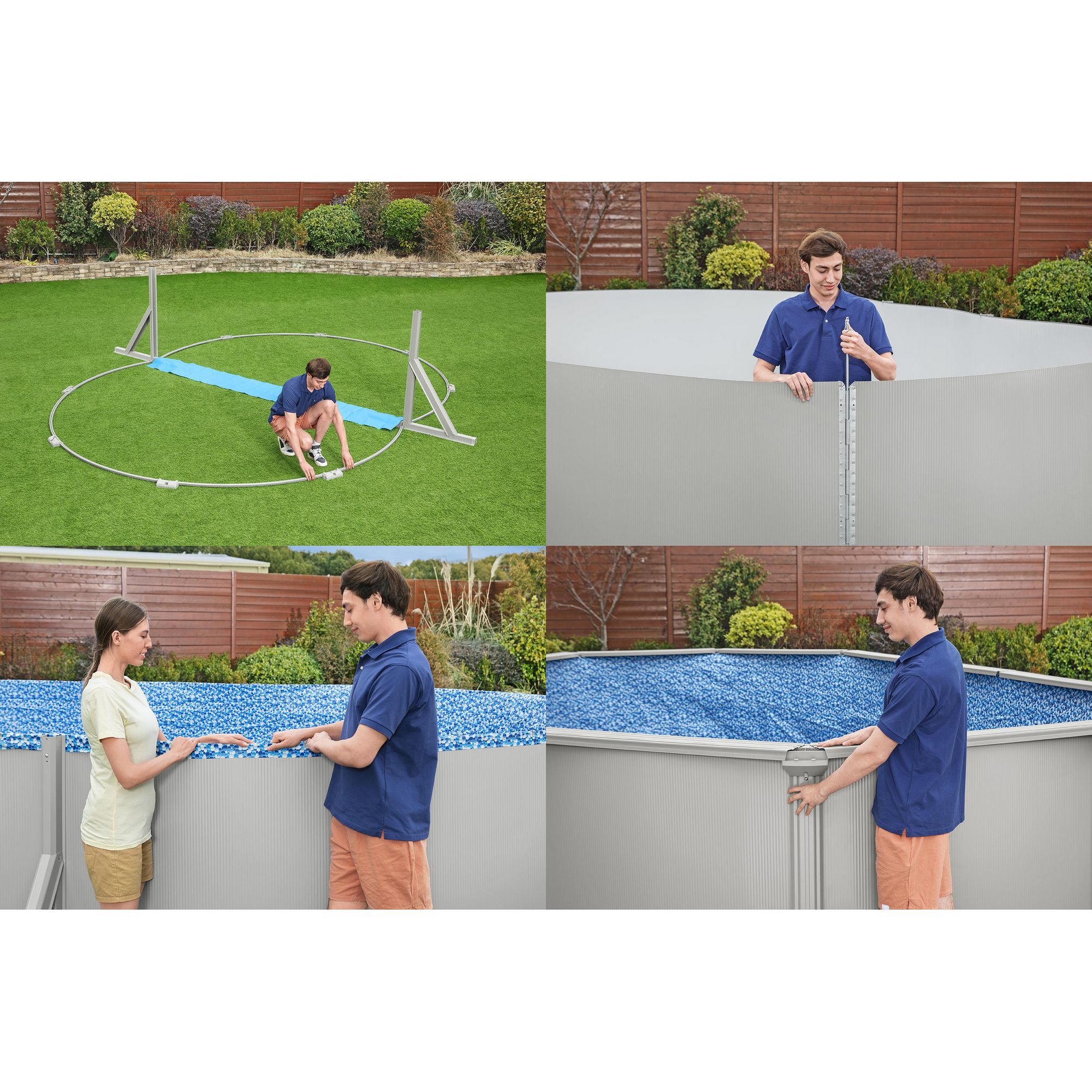 Stahlwandpool Komplett-Set 'Hydrium™' mit Sandfilteranlage oval granitgrau 500 x 366 x 122 cm