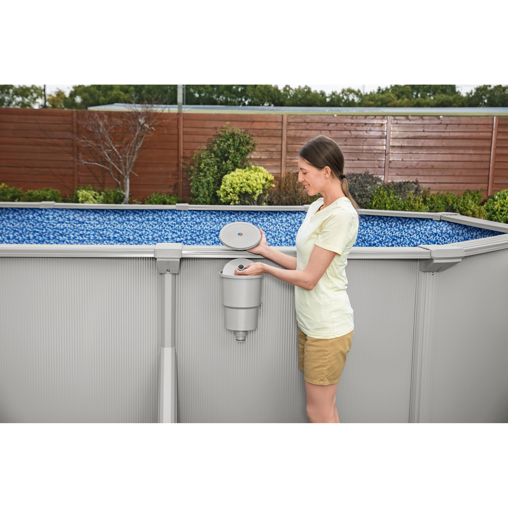 Stahlwandpool Komplett-Set 'Hydrium™' mit Sandfilteranlage oval granitgrau 500 x 366 x 122 cm