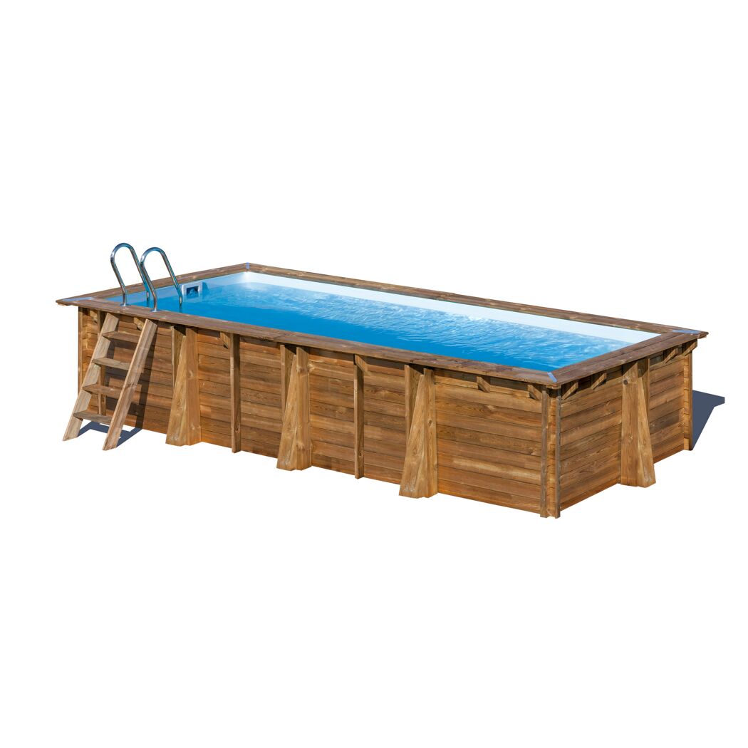 Massivholzpool-Set 'Papaya' rechteckig 520 × 320 × 133 cm