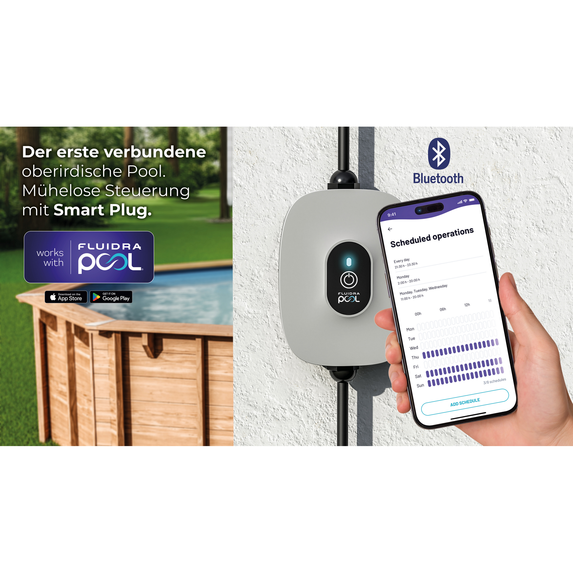 Massivholzpool-Set 'Papaya' rechteckig 520 × 320 × 133 cm