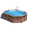 Massivholzpool-Set 'Bambu 2' oval 535 × 335 × 136 cm