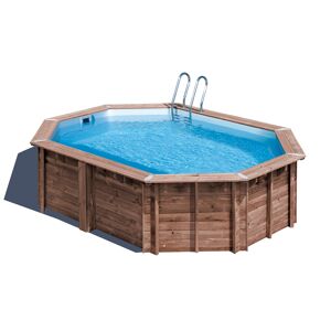 Massivholzpool-Set 'Bambu 2' oval 535 × 335 × 136 cm