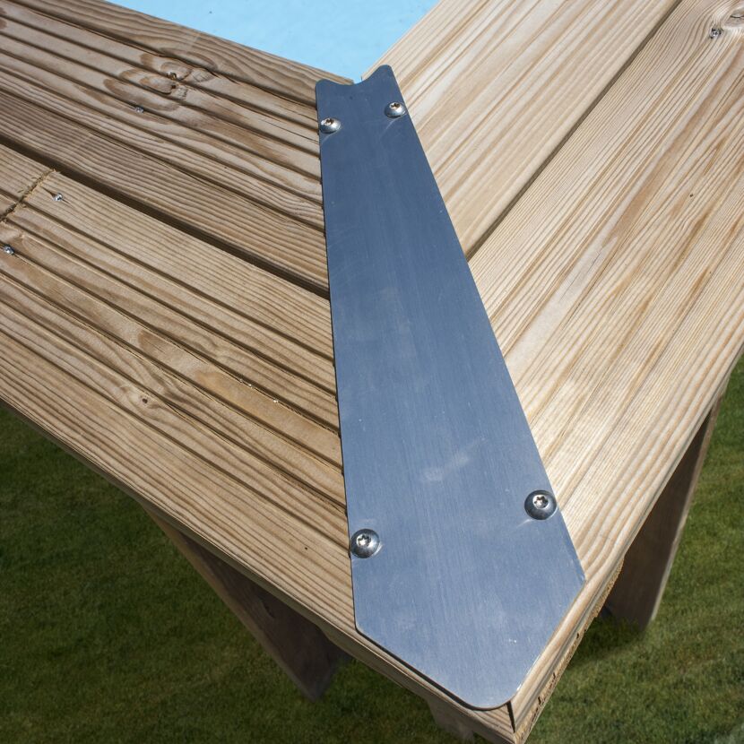 Massivholzpool-Set 'Bambu 2' oval 535 × 335 × 136 cm