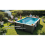 Composite Pool-Set 'Avantgarde Nova' rechteckig grau 606 × 326 × 124 cm, mit LED-Strahler und Smart Plug Modul