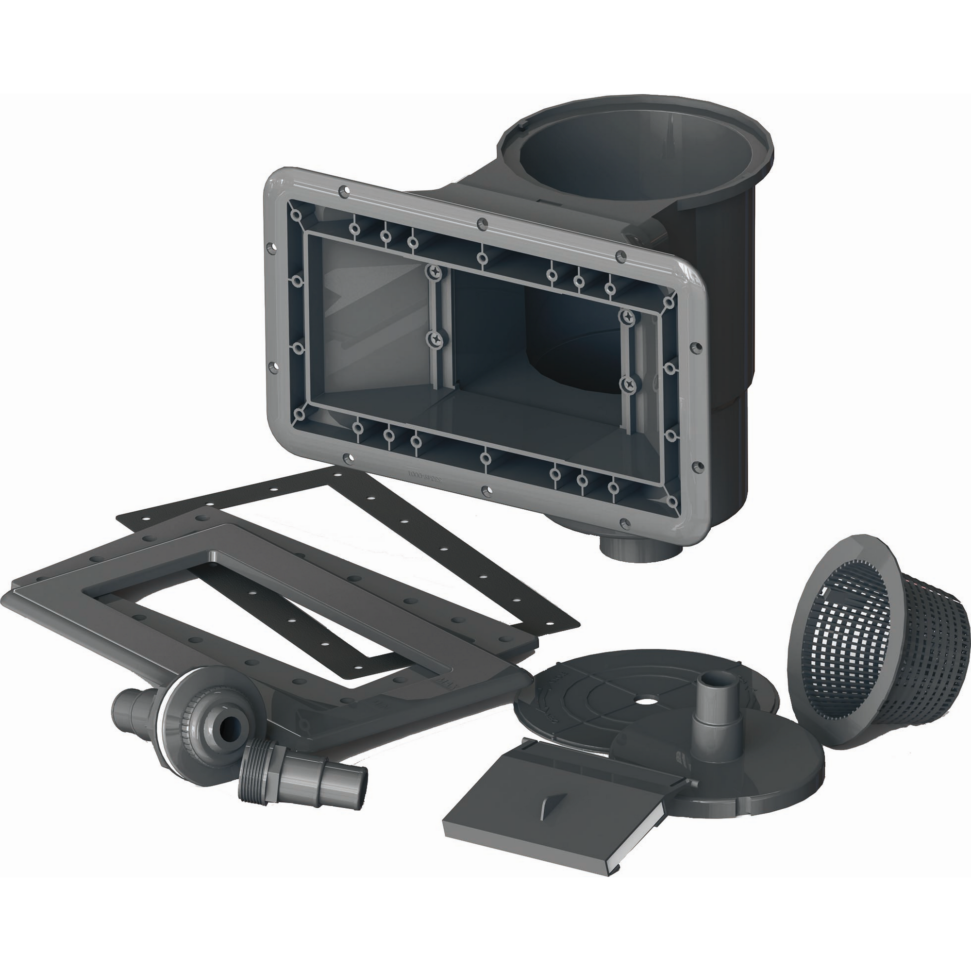 Composite Pool-Set 'Avantgarde Nova' rechteckig grau 455 × 315 × 126 cm, Smart Plug Modul