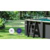 Composite Pool-Set 'Avantgarde Nova' quadratisch grau 315 × 315 × 96 cm, Smart Plug Modul