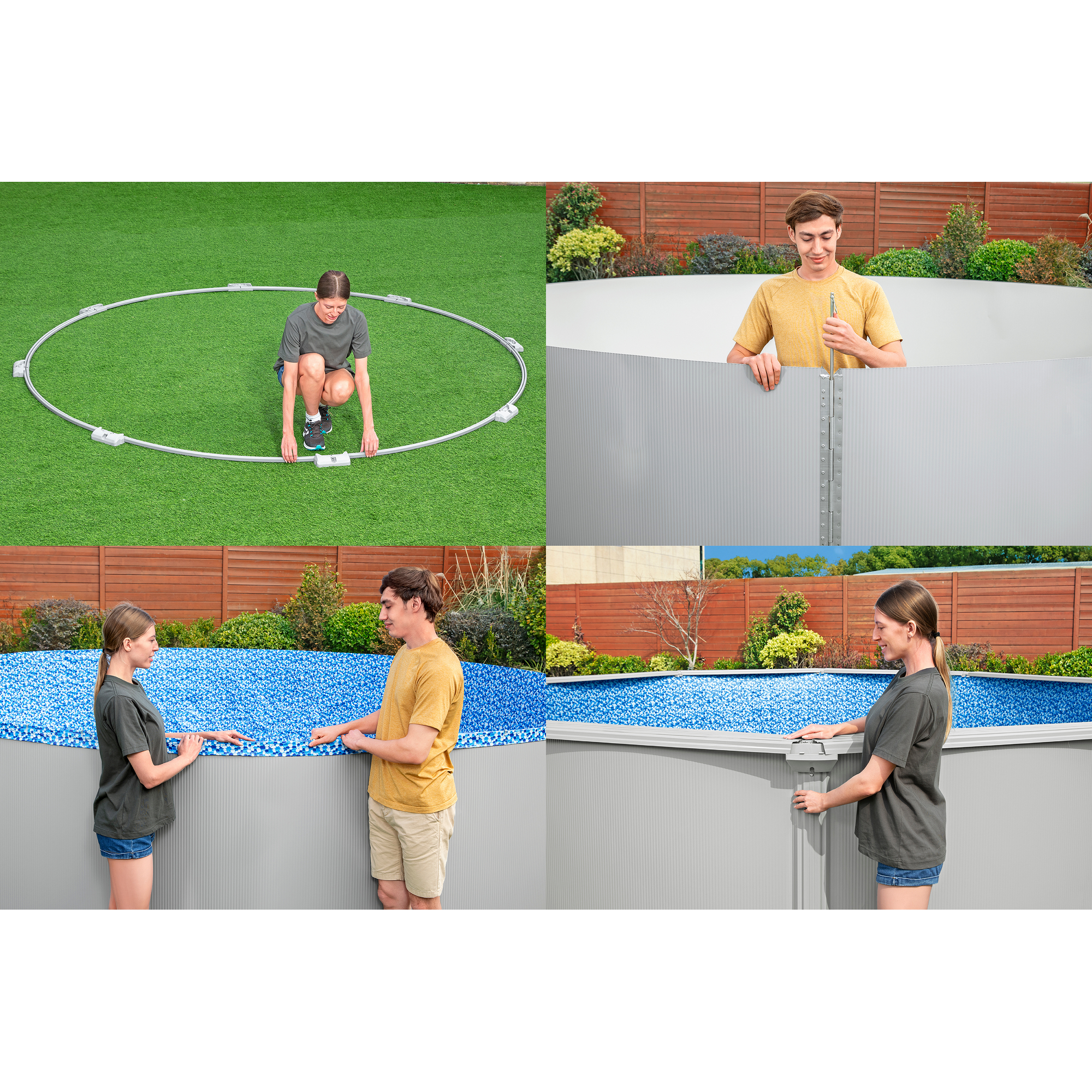 Stahlwandpool Komplett-Set 'Hydrium™' mit Sandfilteranlage rund granitgrau Ø 366 x 122 cm