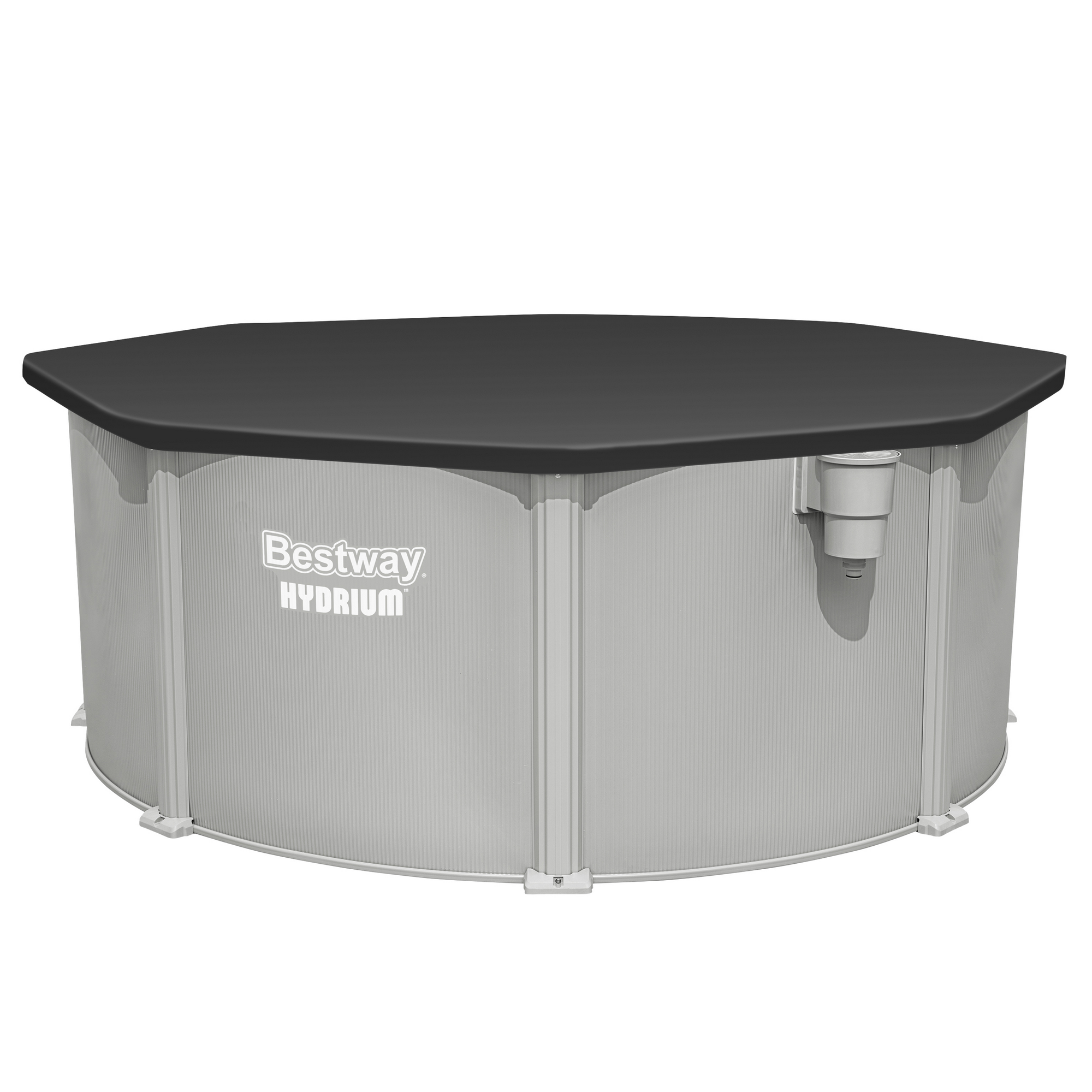Stahlwandpool Komplett-Set 'Hydrium™' mit Sandfilteranlage rund granitgrau Ø 305 x 122 cm