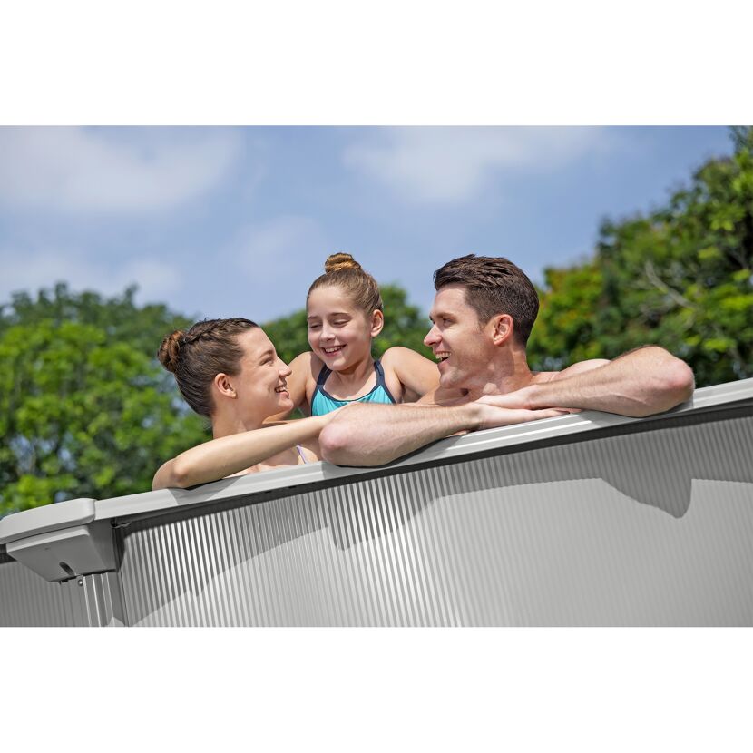 Stahlwandpool Komplett-Set 'Hydrium™' mit Sandfilteranlage rund granitgrau Ø 457 x 122 cm